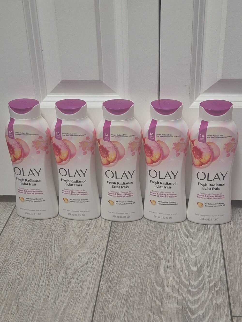 5x Olay Fresh Radiance Body Wash Peach & Cherry Blossom 12.3 oz B3 Botanical New